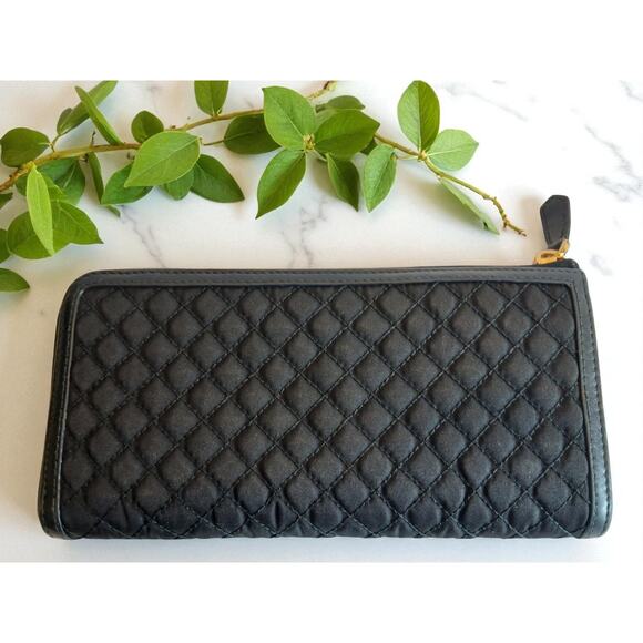 Prada Tessuto Nylon Quilted Zip Around Wallet in Black - Picture 3 of 13